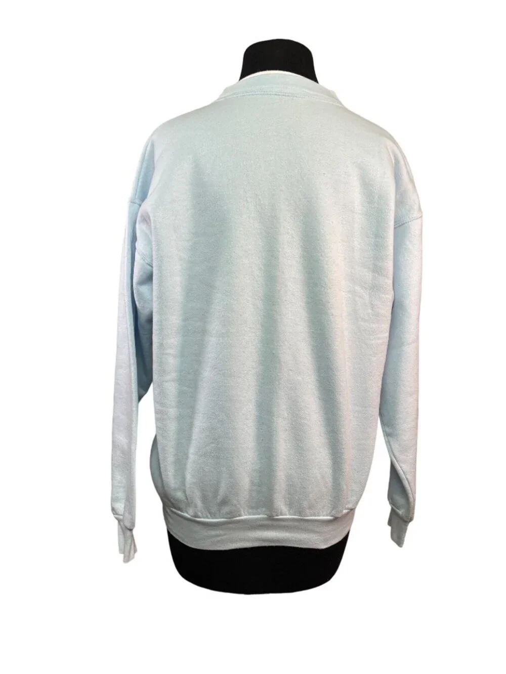 Vintage 80s Unisex Sweatshirt Cougar Graphic Light Blue Medium Cotton Blend Good - Picture 4 of 6